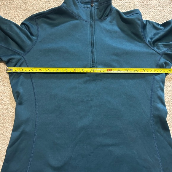 REI Teal Thermal Long Sleeve Workout Top size Medium Polartec. 1/4 zip. - Picture 8 of 11